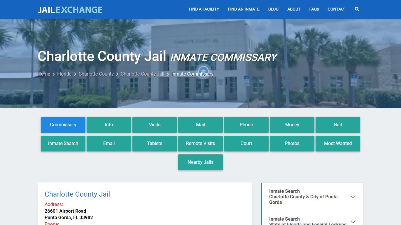 Inmate Commissary, Care Packs - Charlotte County Jail, FL - Jail Exchange