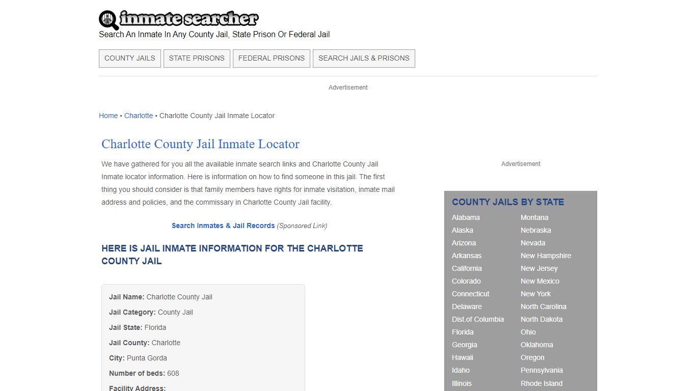 Charlotte County Jail Inmate Locator - Inmate Searcher